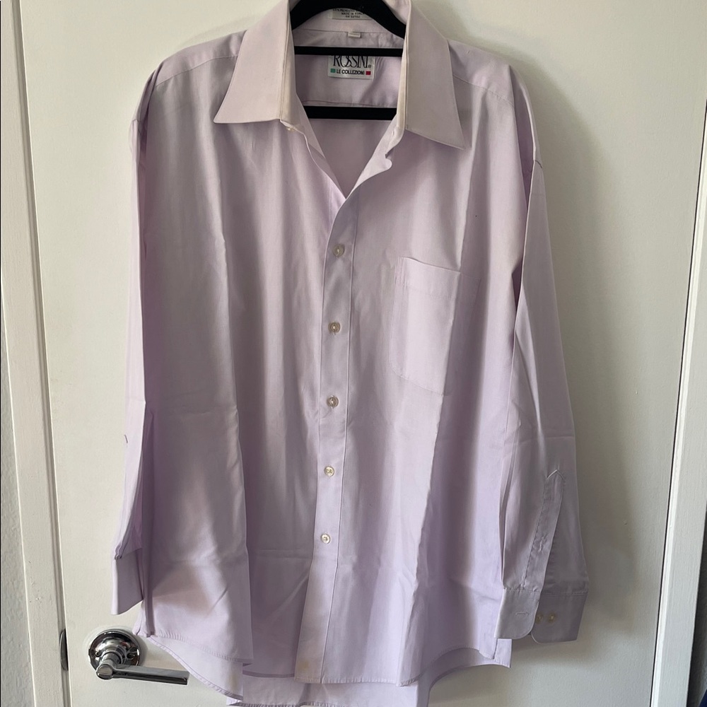 Men's Light Purple Dress Shirt by Van Heusen and navy blue same size.